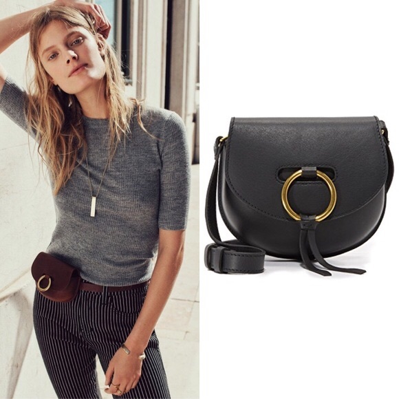 Madewell Handbags - NWT Madewell Black Lisbon O-Ring Saddle Bag Sz S